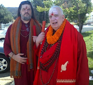 Swami with HH Malibu Temple